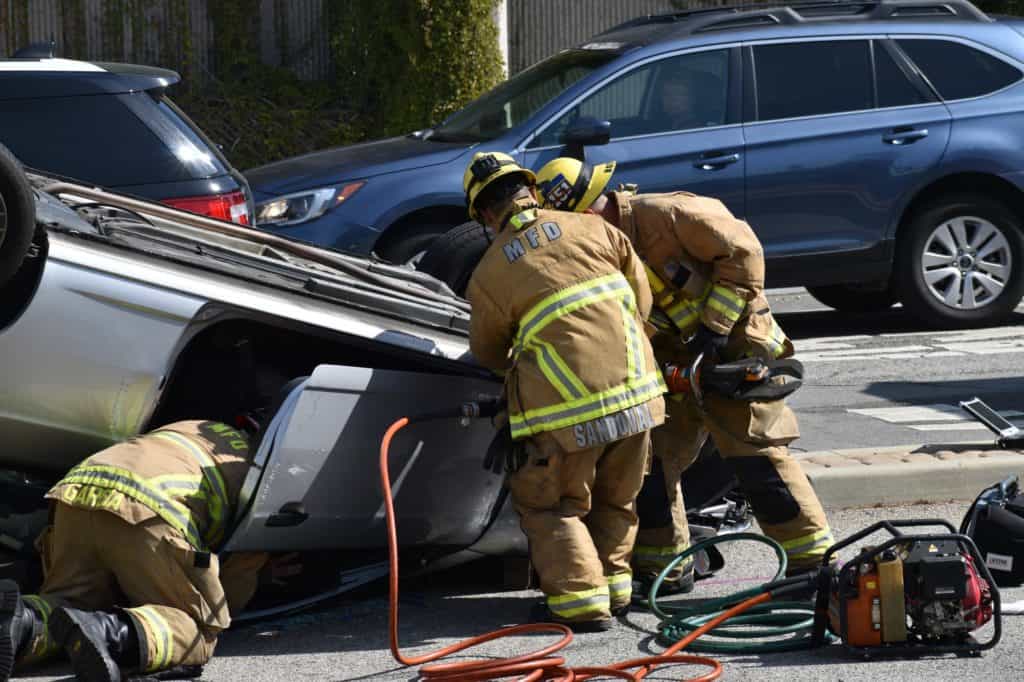 Startling Rollover Crash on Interstate 5 near Cottonwood Weigh Station Injures 2 [Cottonwood, CA]